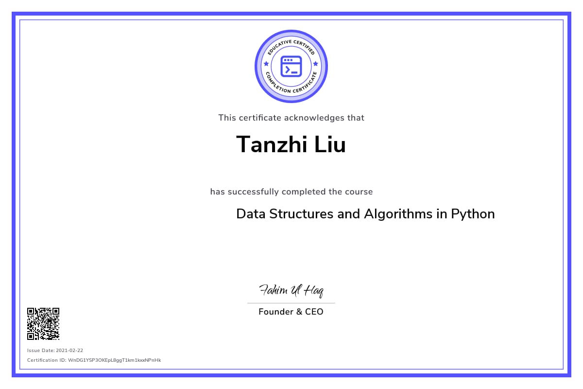 Personalized Path Certificate