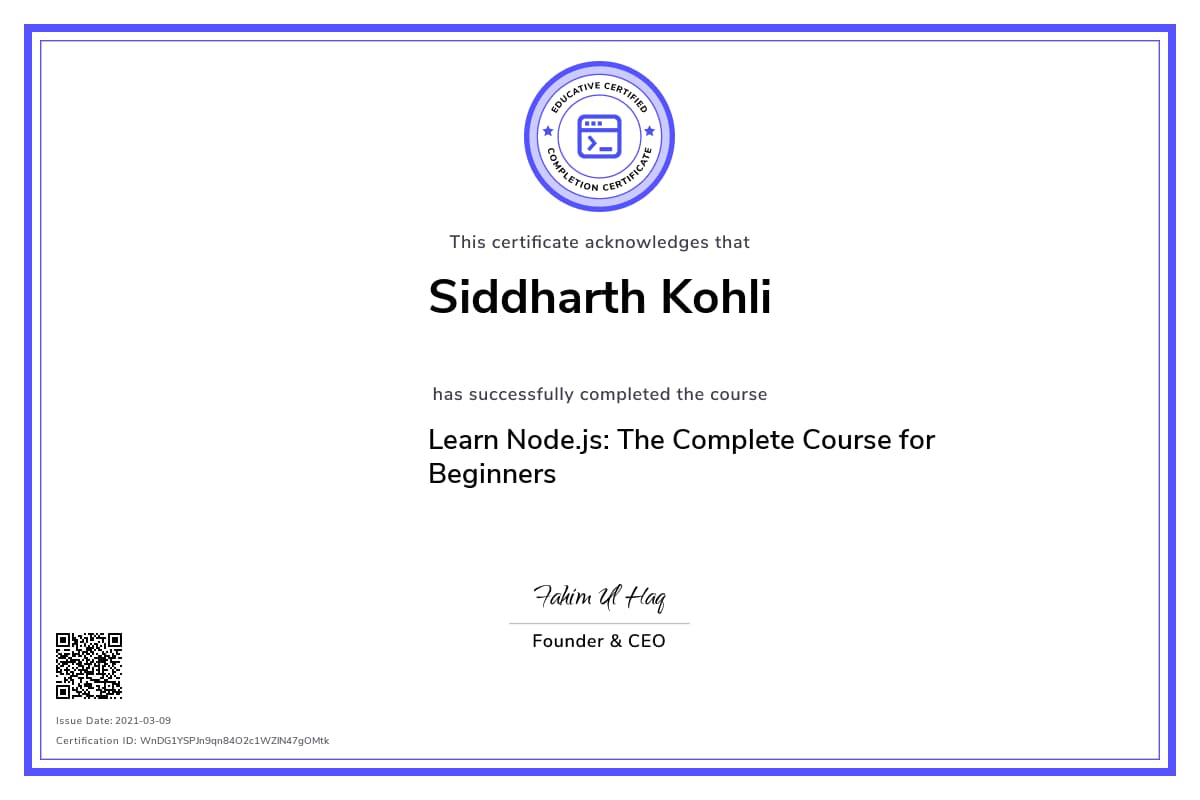 Personalized Path Certificate