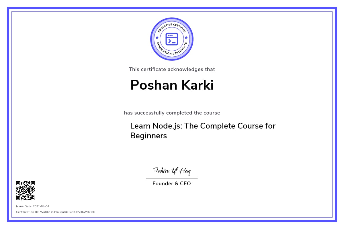 Personalized Path Certificate