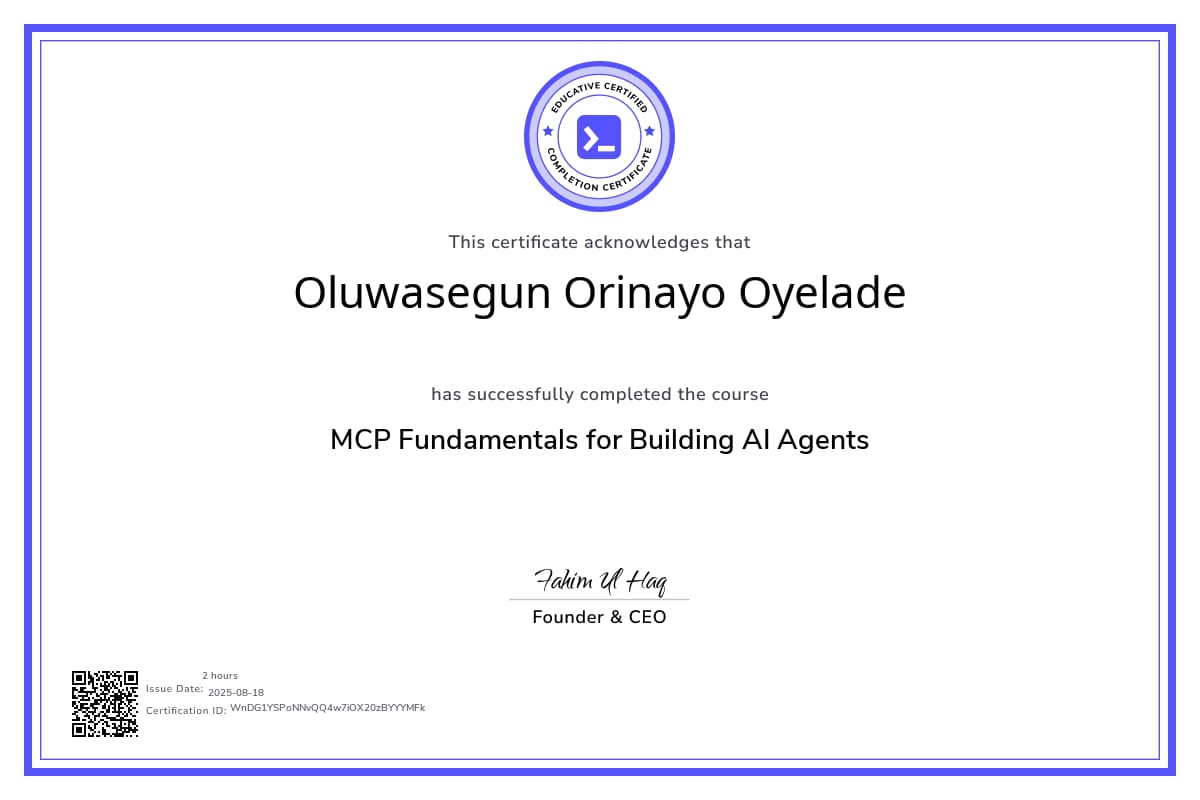 Course Certificate