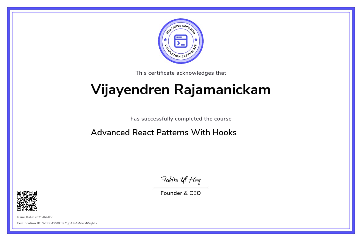 Personalized Path Certificate