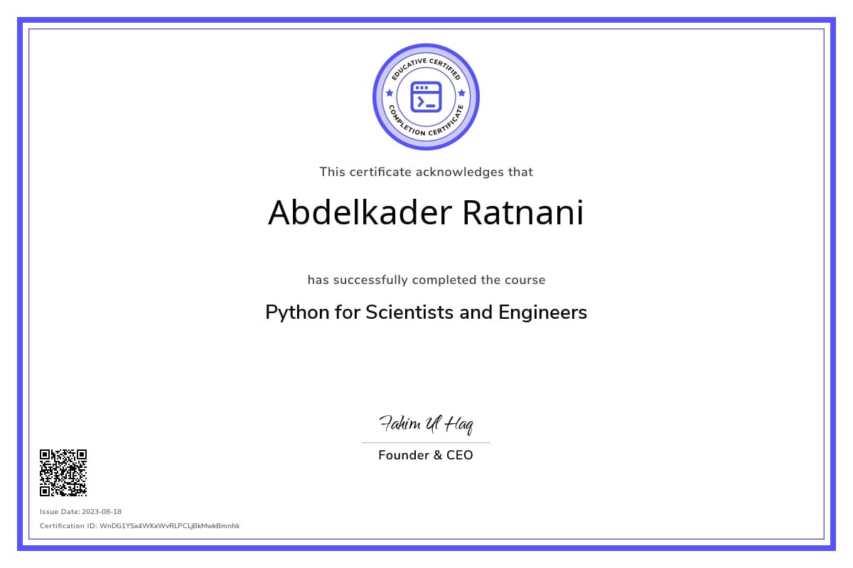 Course Certificate
