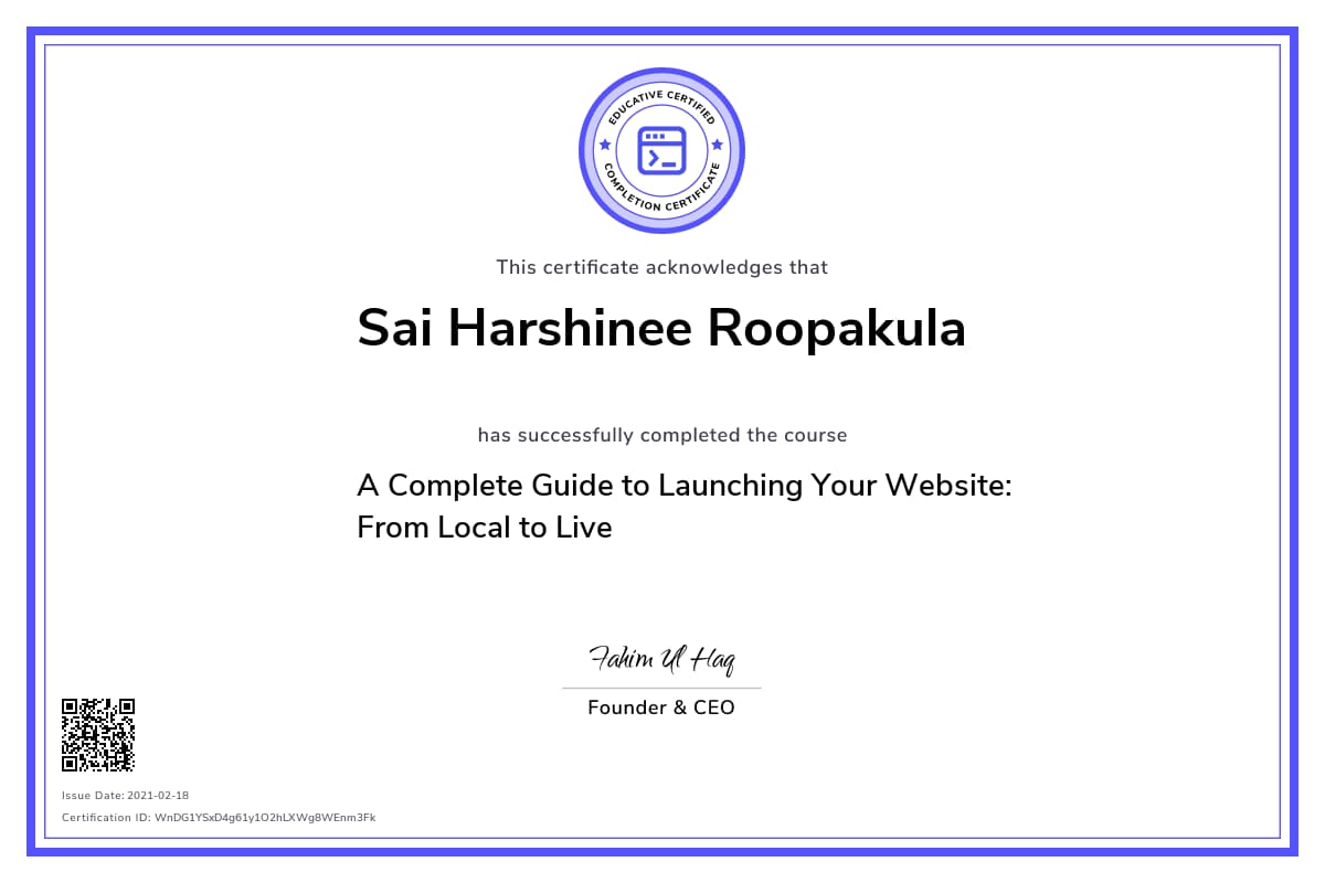 Personalized Path Certificate
