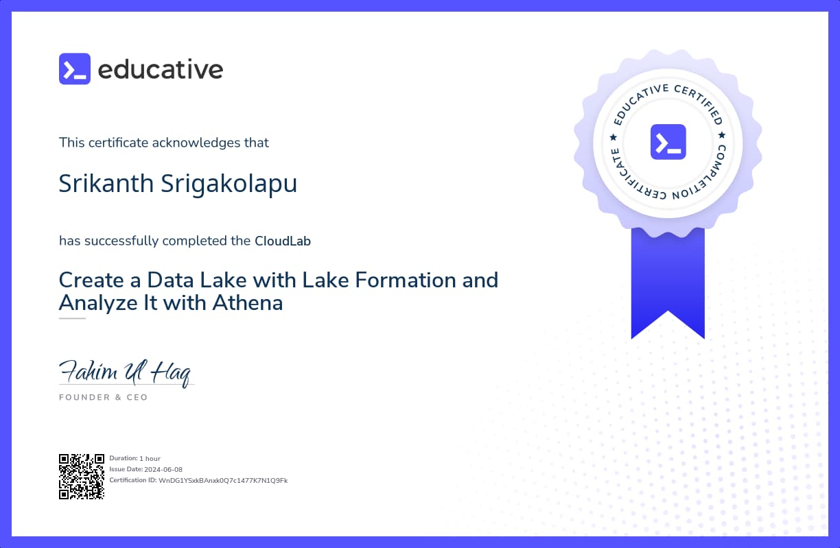 Cloud Lab Certificate