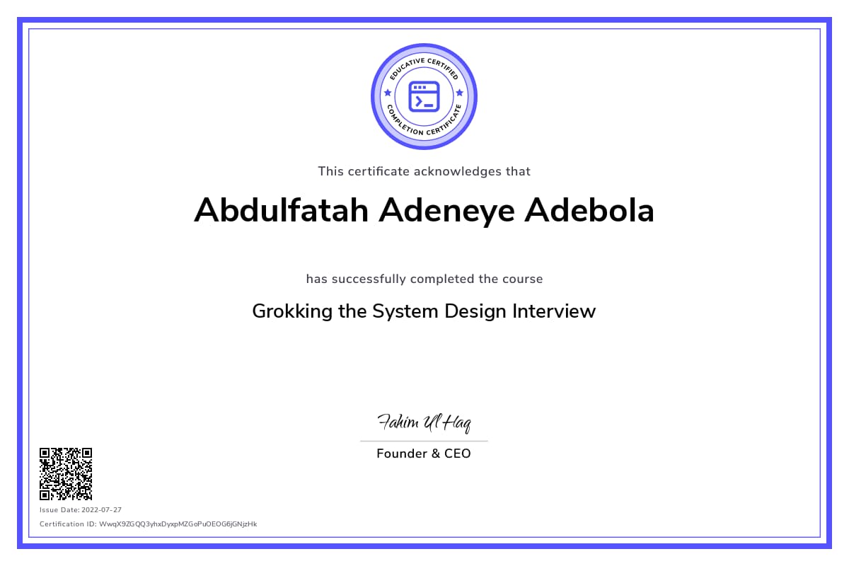 Personalized Path Certificate