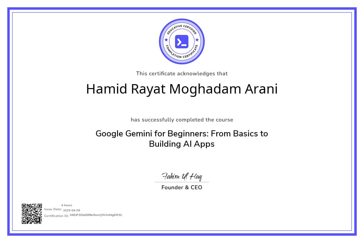 Course Certificate