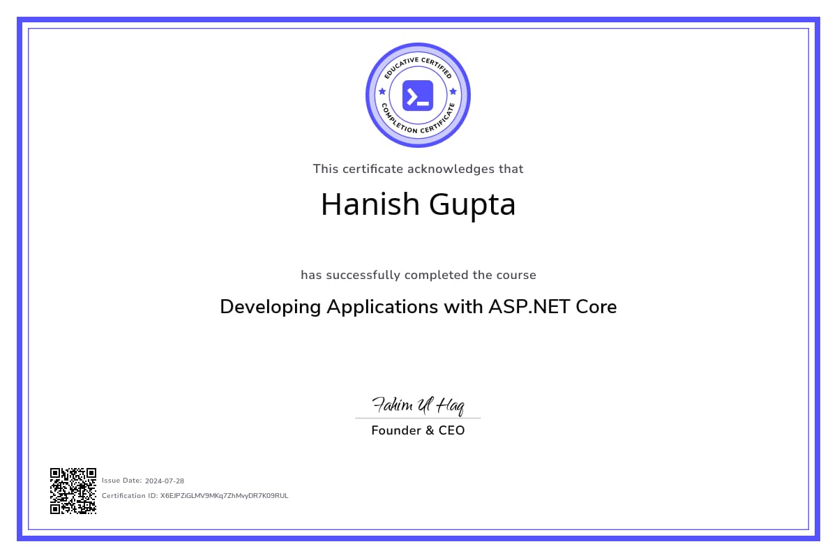 Course Certificate
