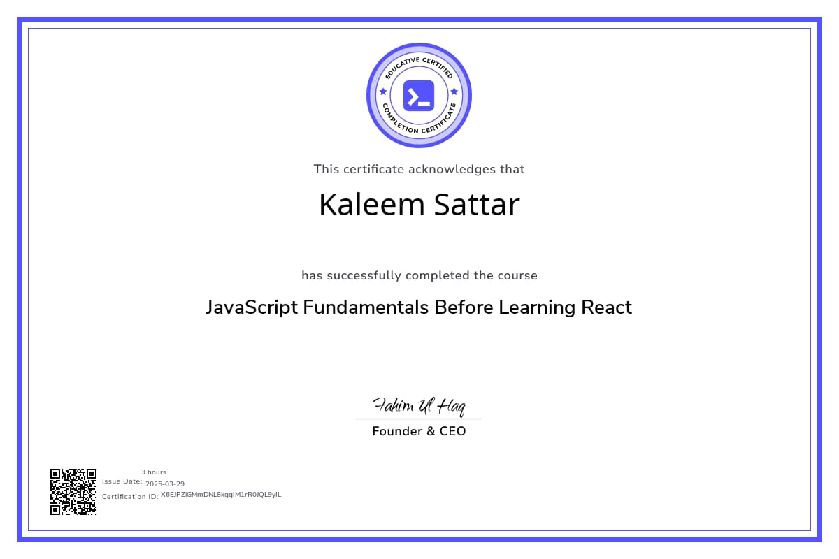 Course Certificate