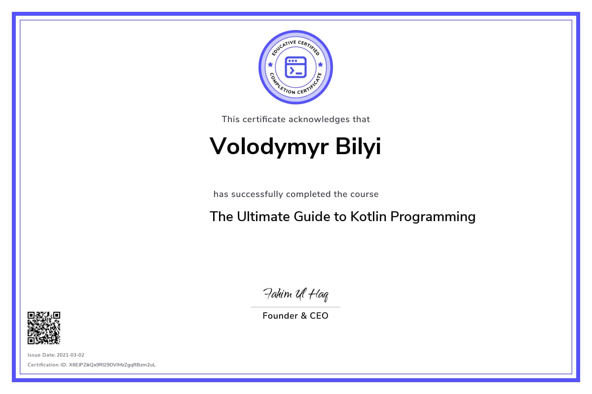 Personalized Path Certificate