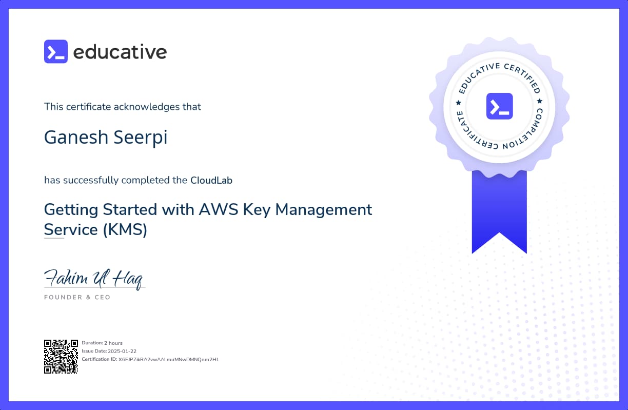 Cloud Lab Certificate