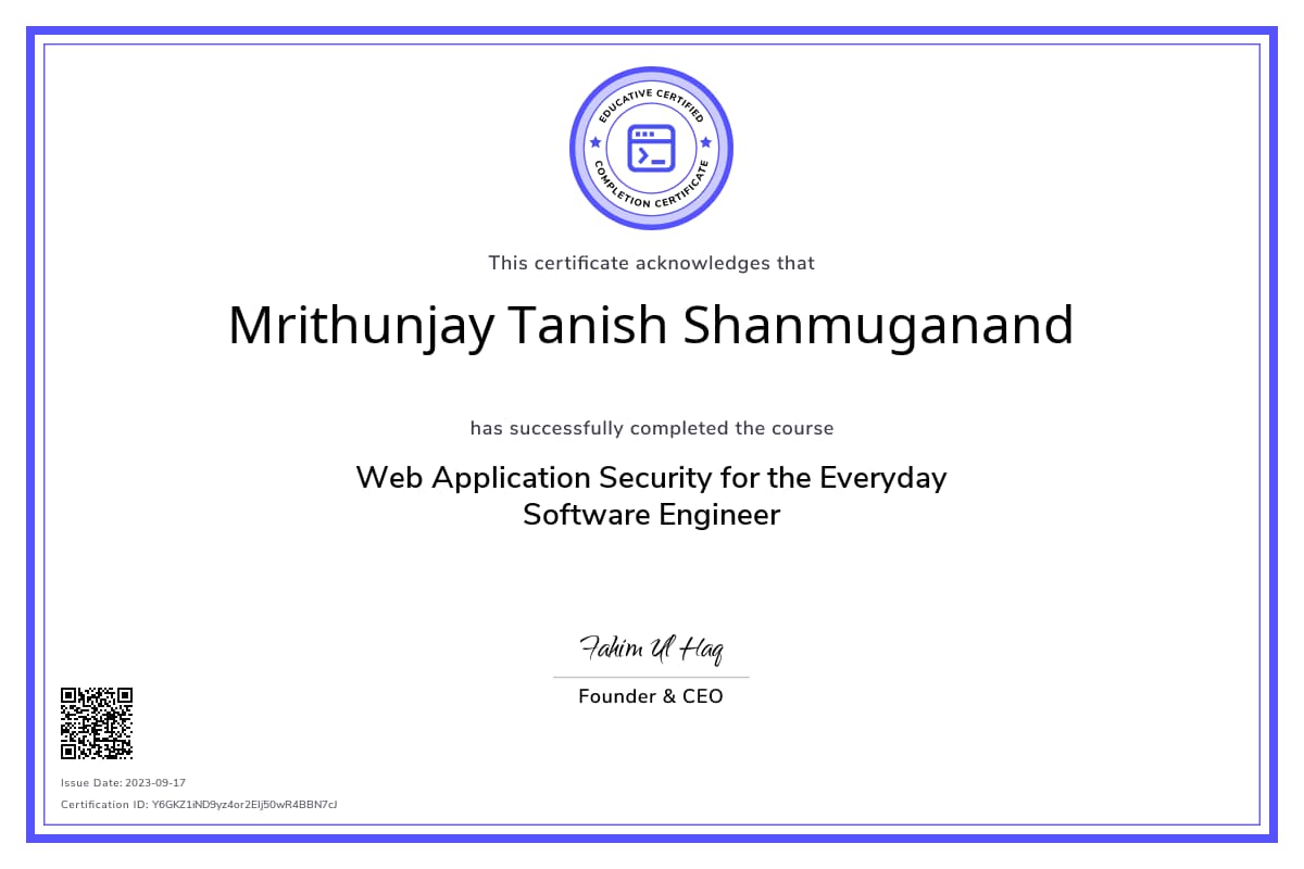 Course Certificate