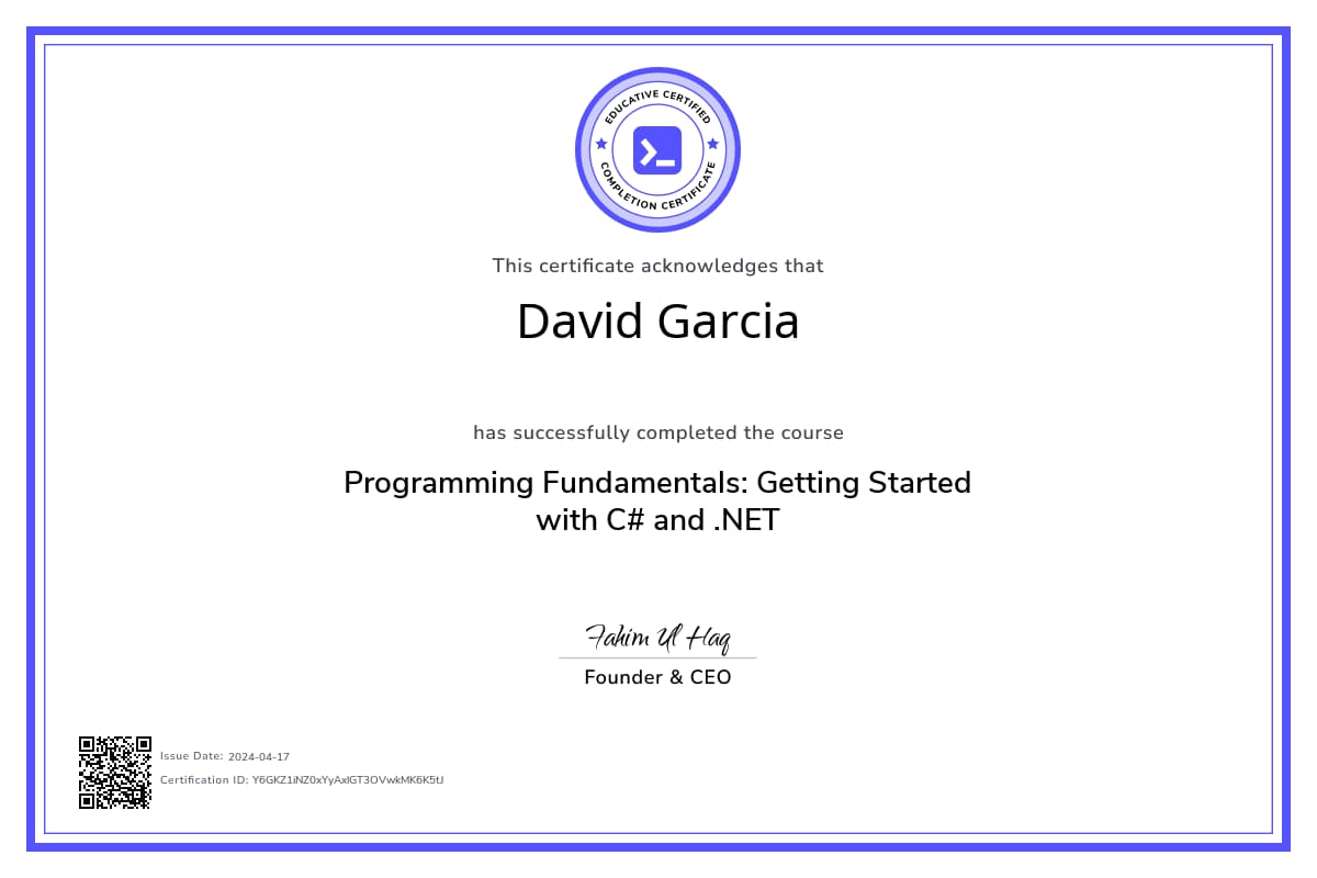 Course Certificate