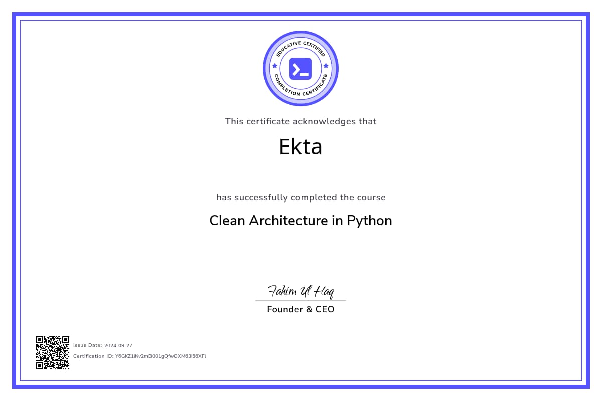 Course Certificate