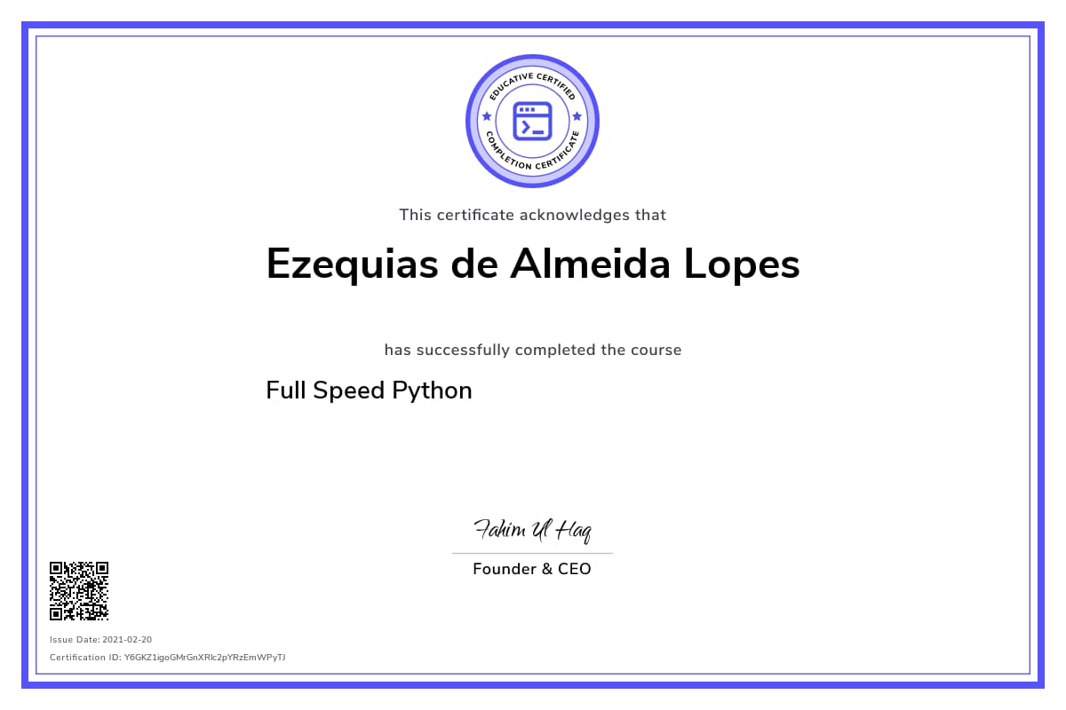 Personalized Path Certificate