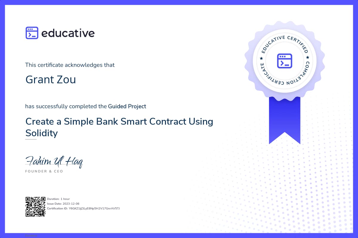 Project Certificate