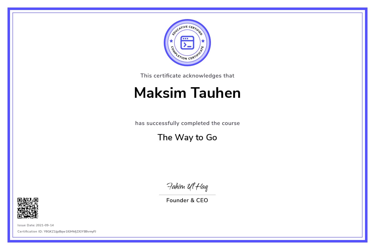 Personalized Path Certificate