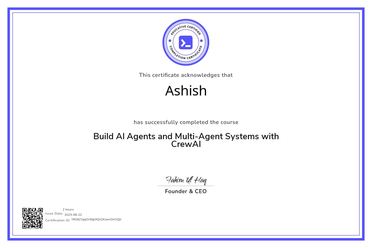 Course Certificate