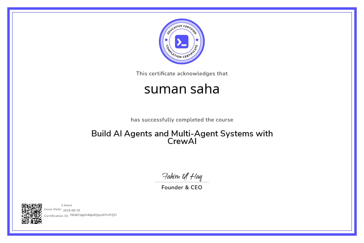 Course Certificate