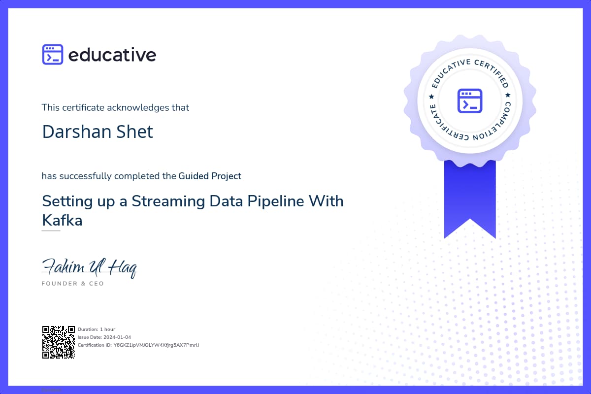 Project Certificate