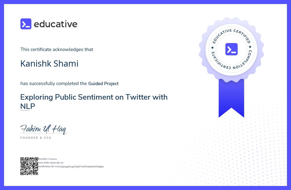 Project Certificate