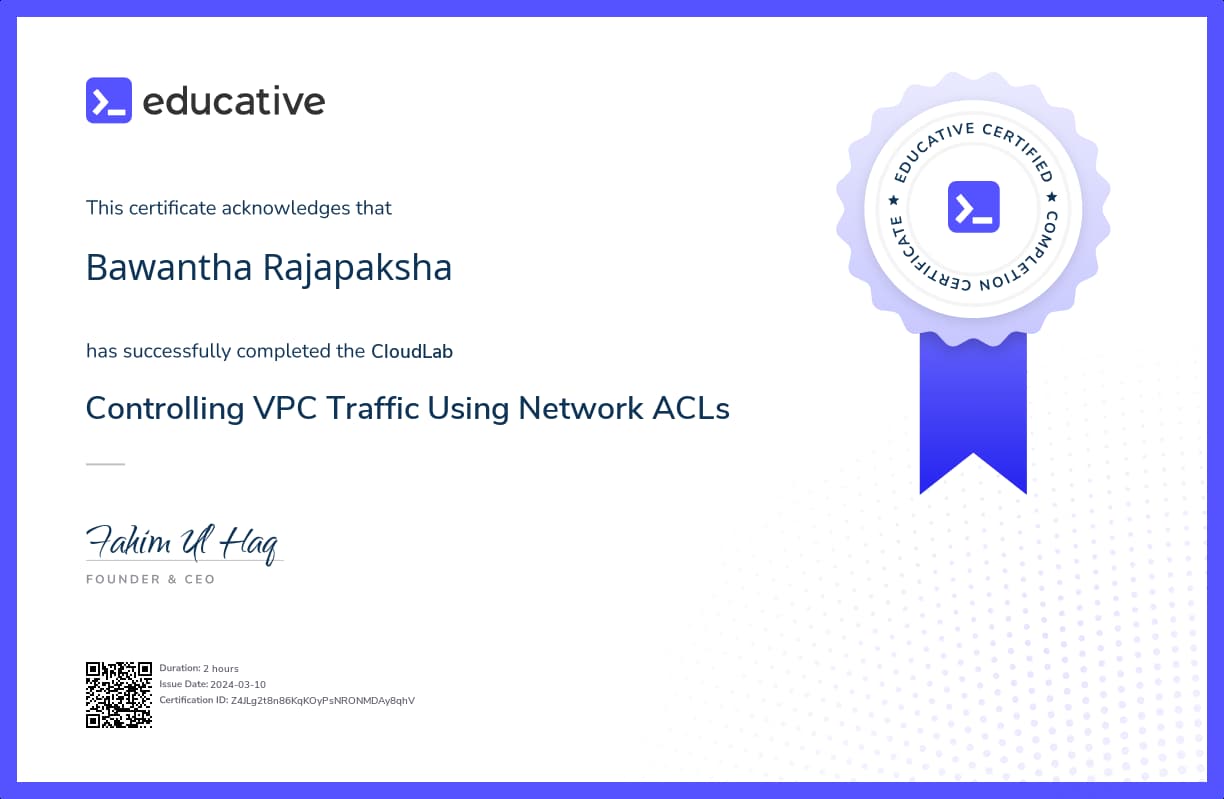 Cloud Lab Certificate