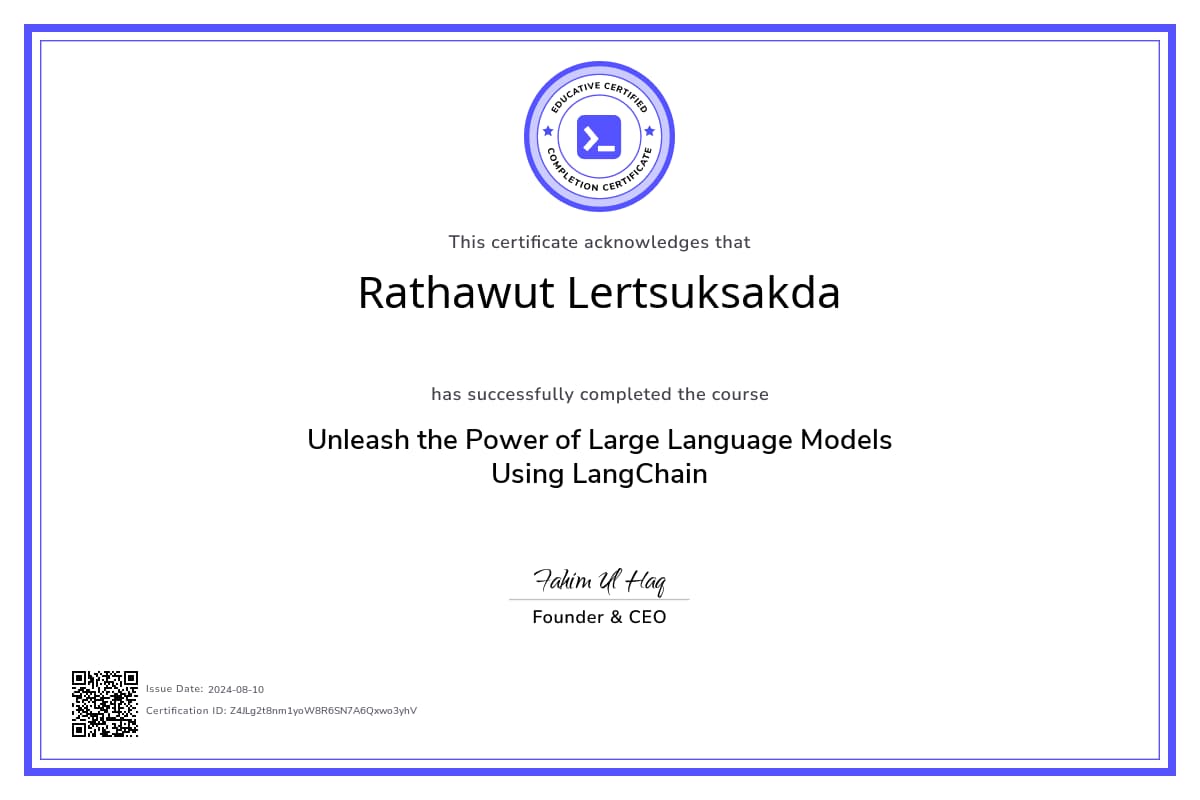 Course Certificate
