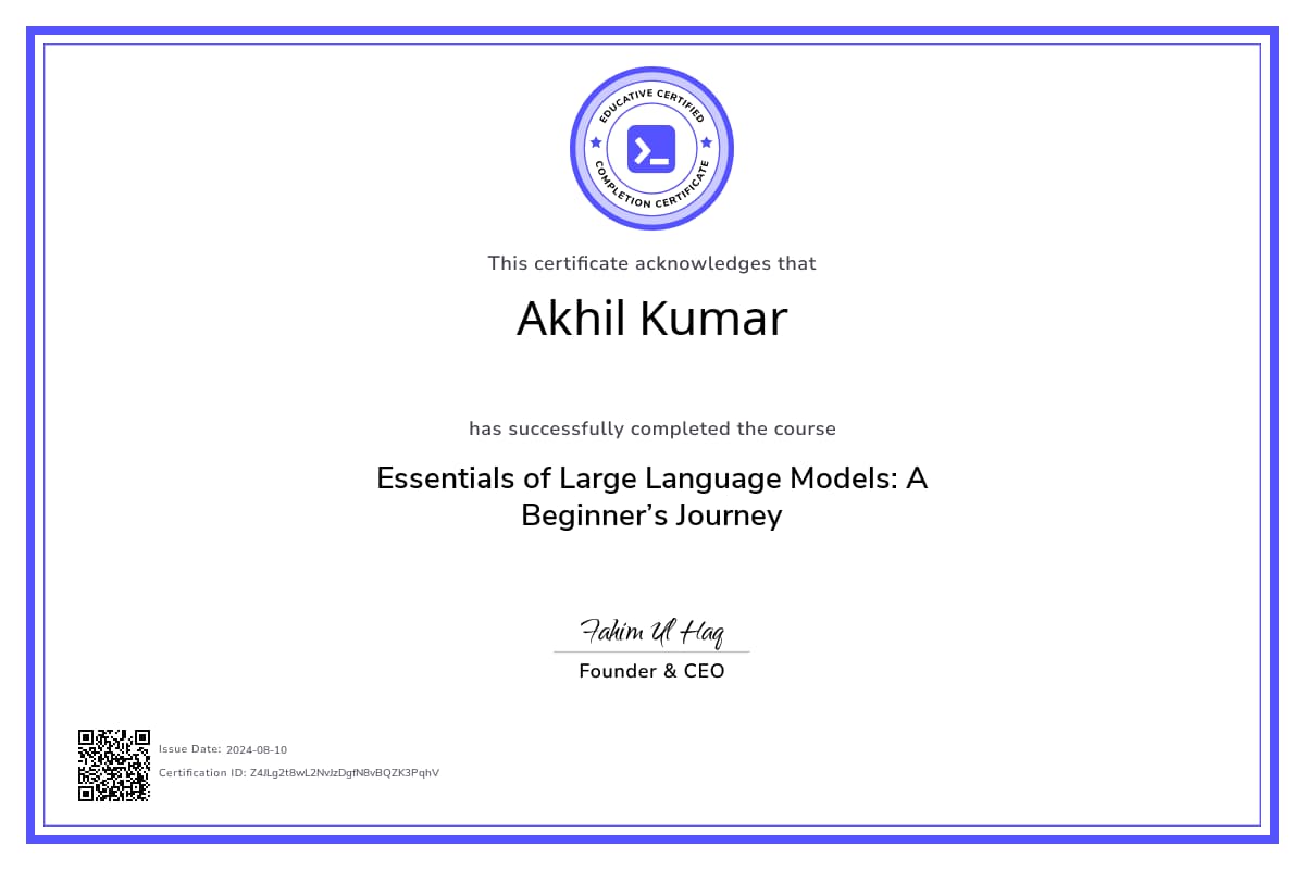 Course Certificate