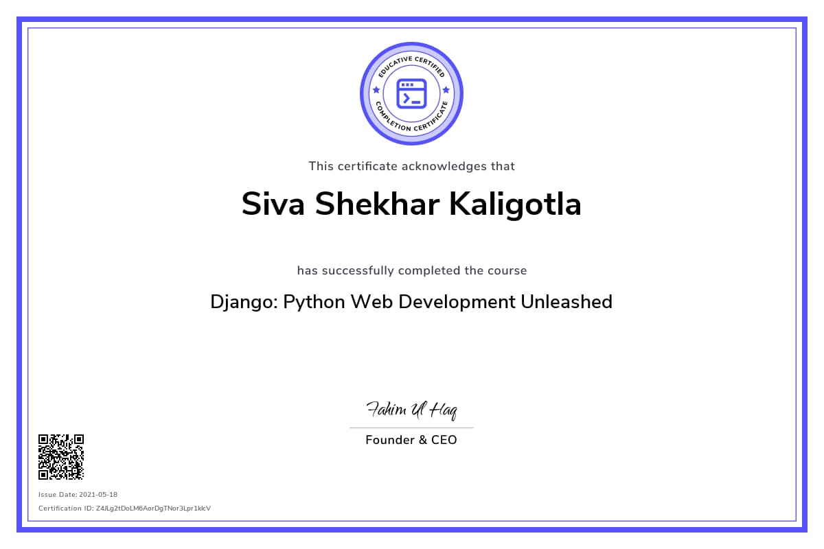 Personalized Path Certificate