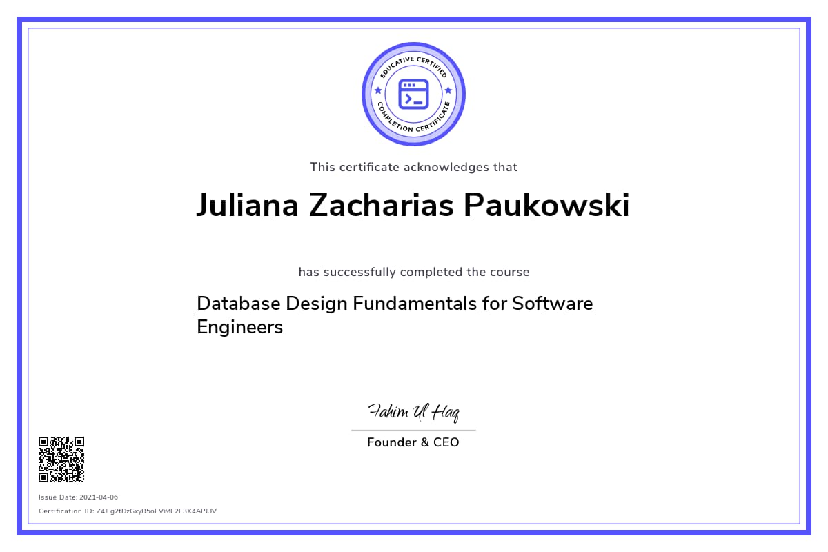 Personalized Path Certificate