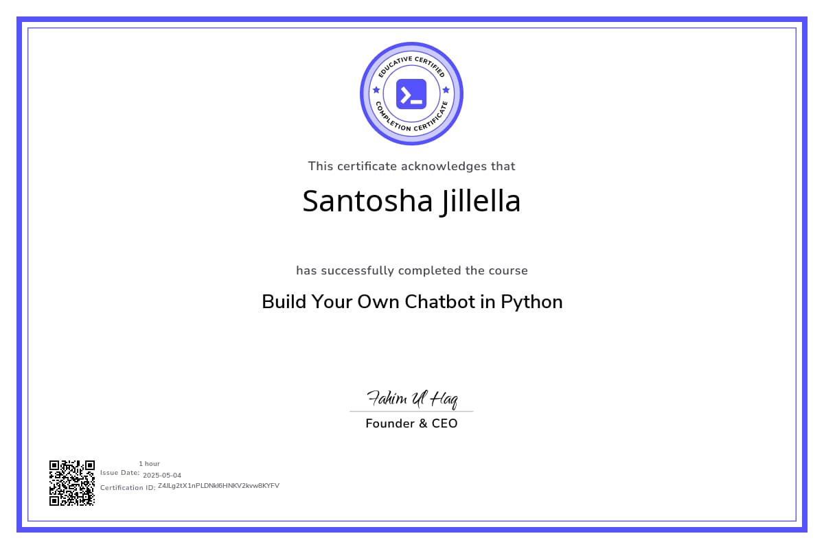 Course Certificate