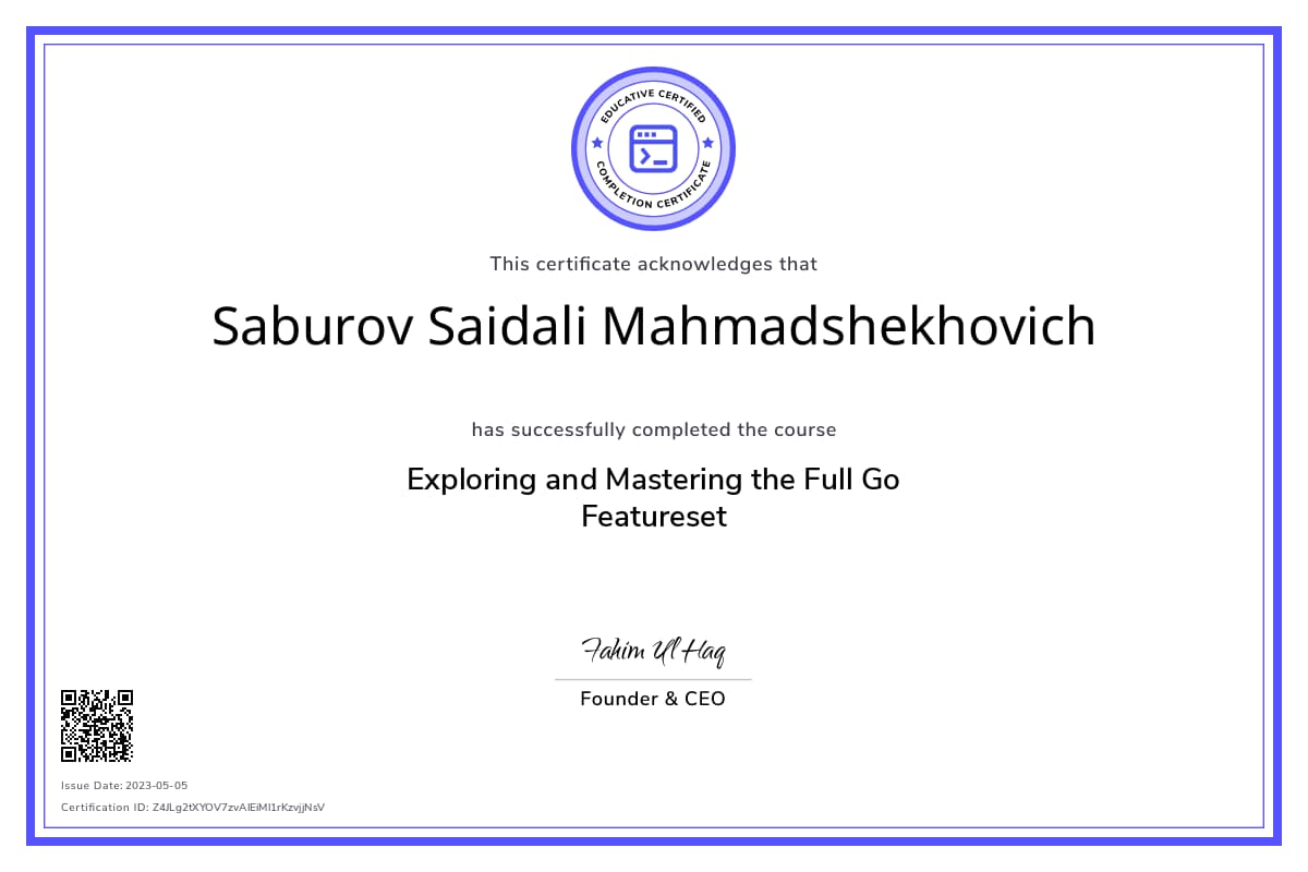 Course Certificate