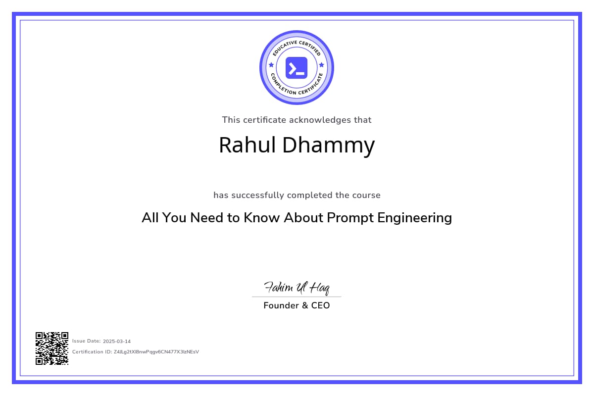Course Certificate