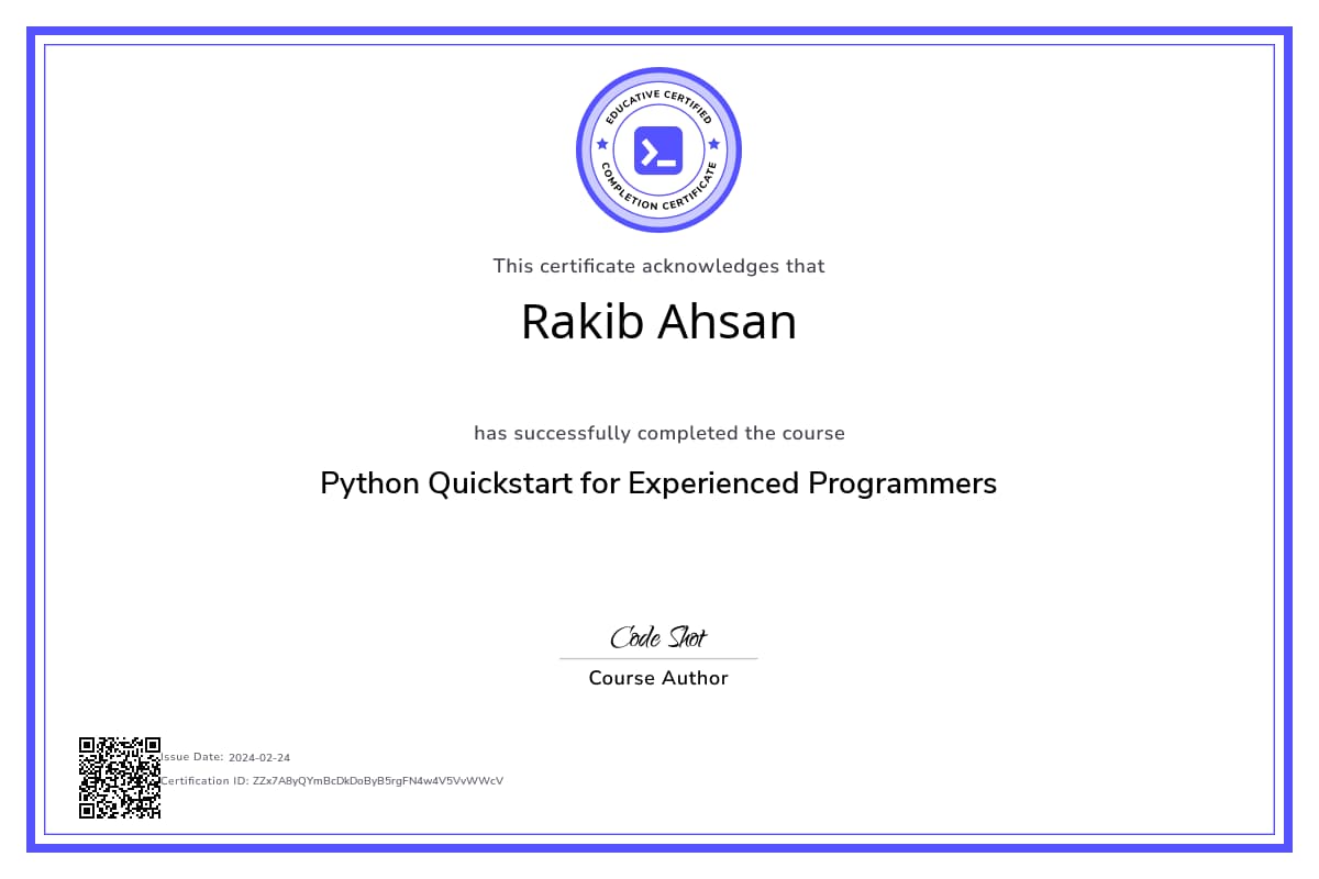 Personalized Path Certificate