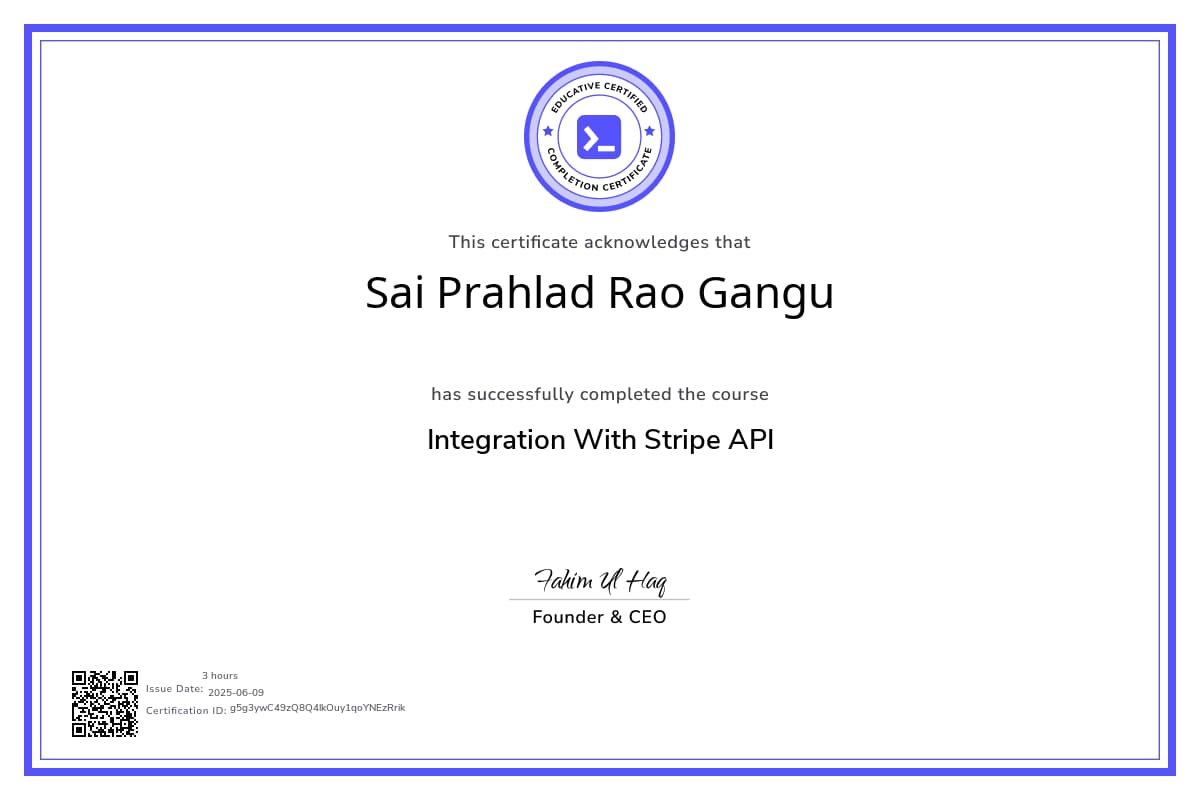 Course Certificate