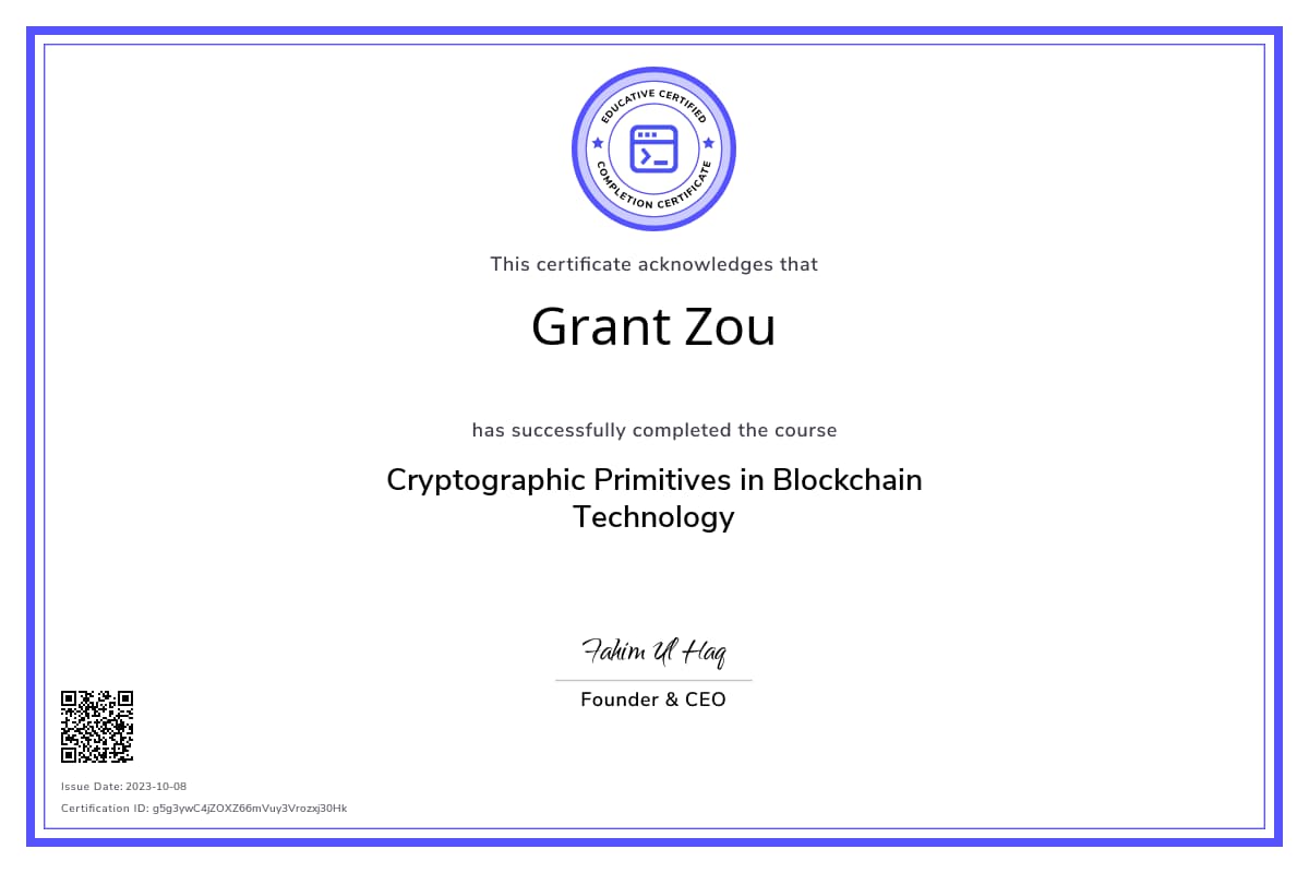 Course Certificate