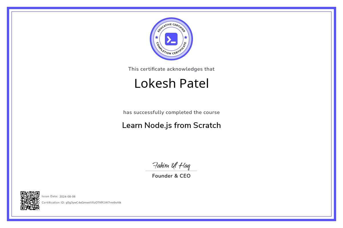 Course Certificate
