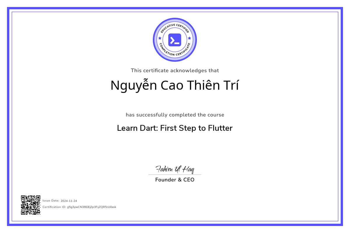 Course Certificate