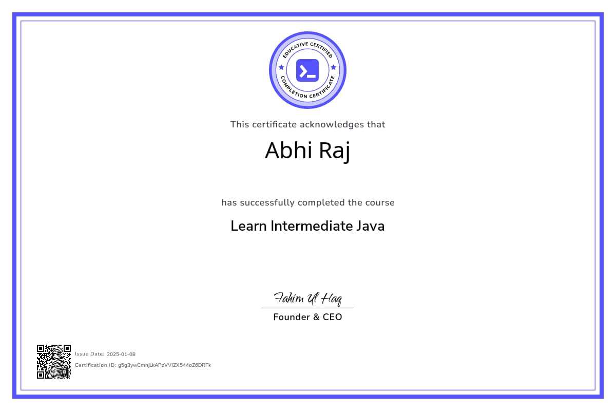 Course Certificate