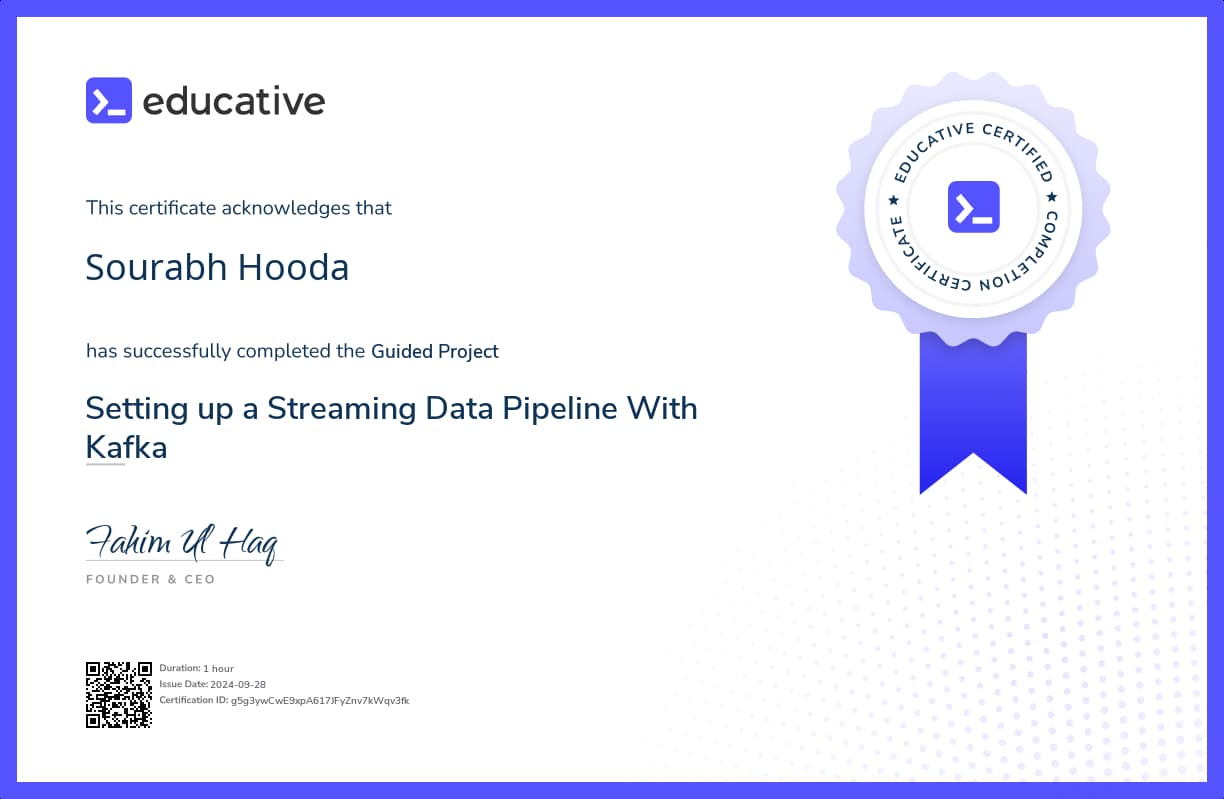 Project Certificate
