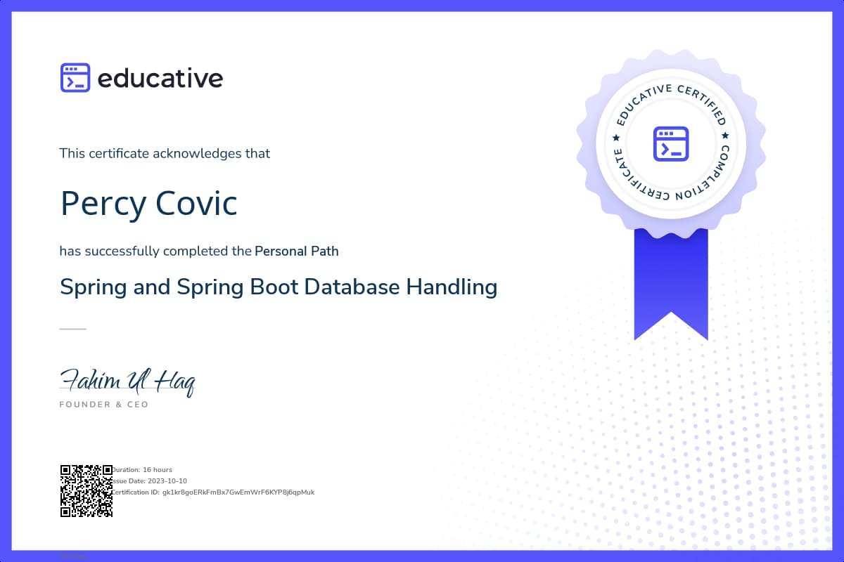 Personalized Path Certificate