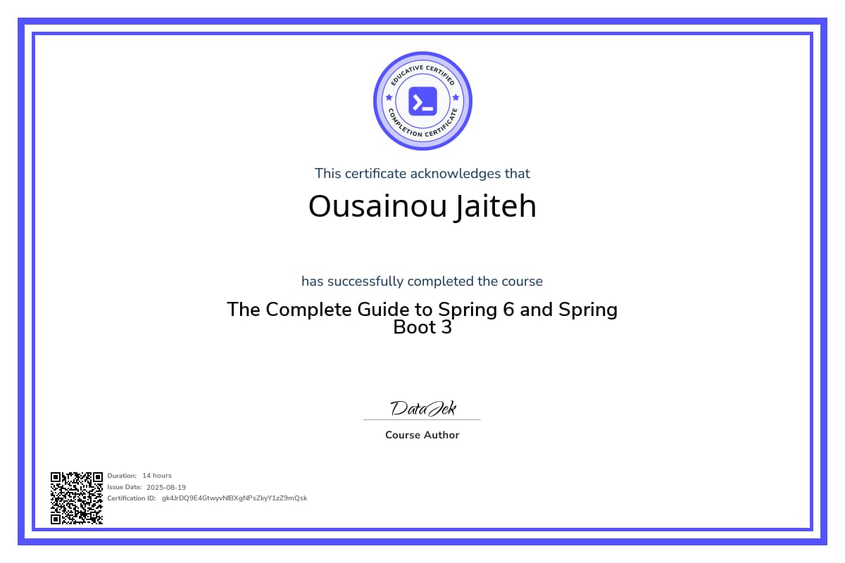 Course Certificate
