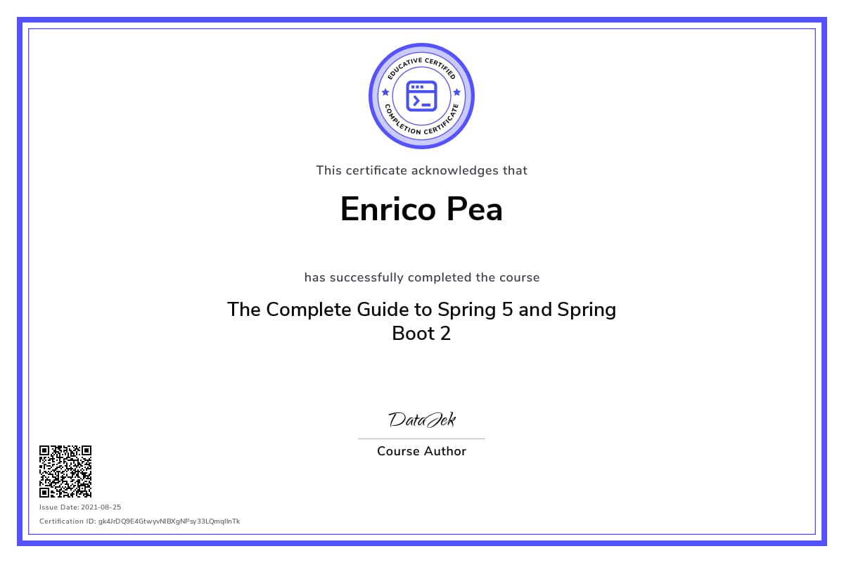 Personalized Path Certificate