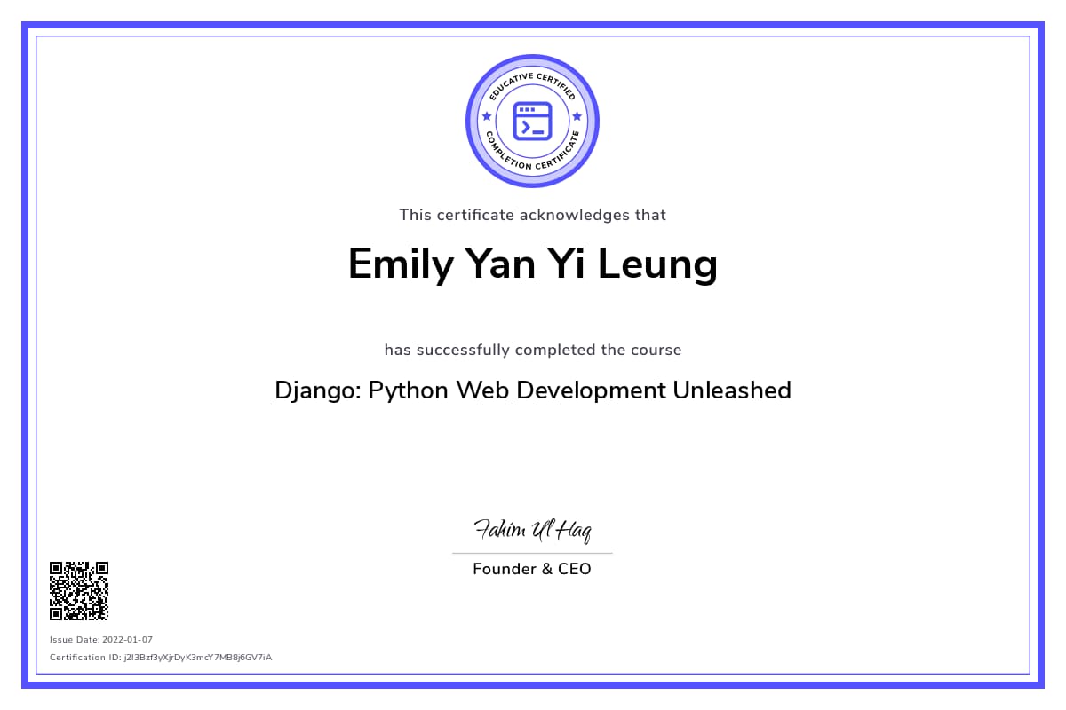 Personalized Path Certificate