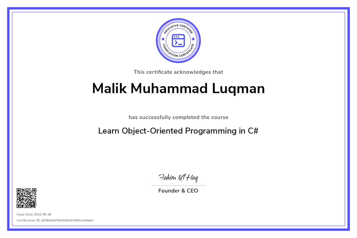 Personalized Path Certificate