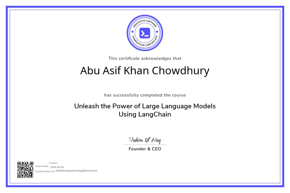 Course Certificate