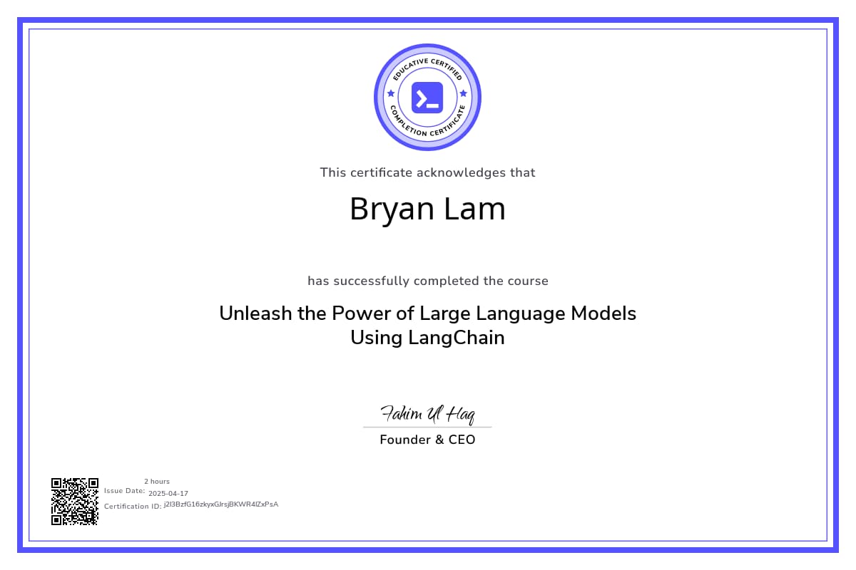 Course Certificate