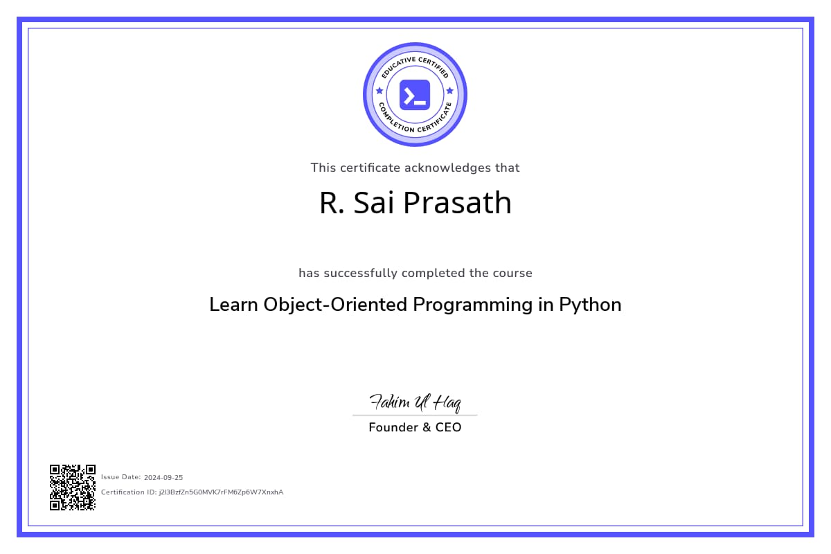 Course Certificate