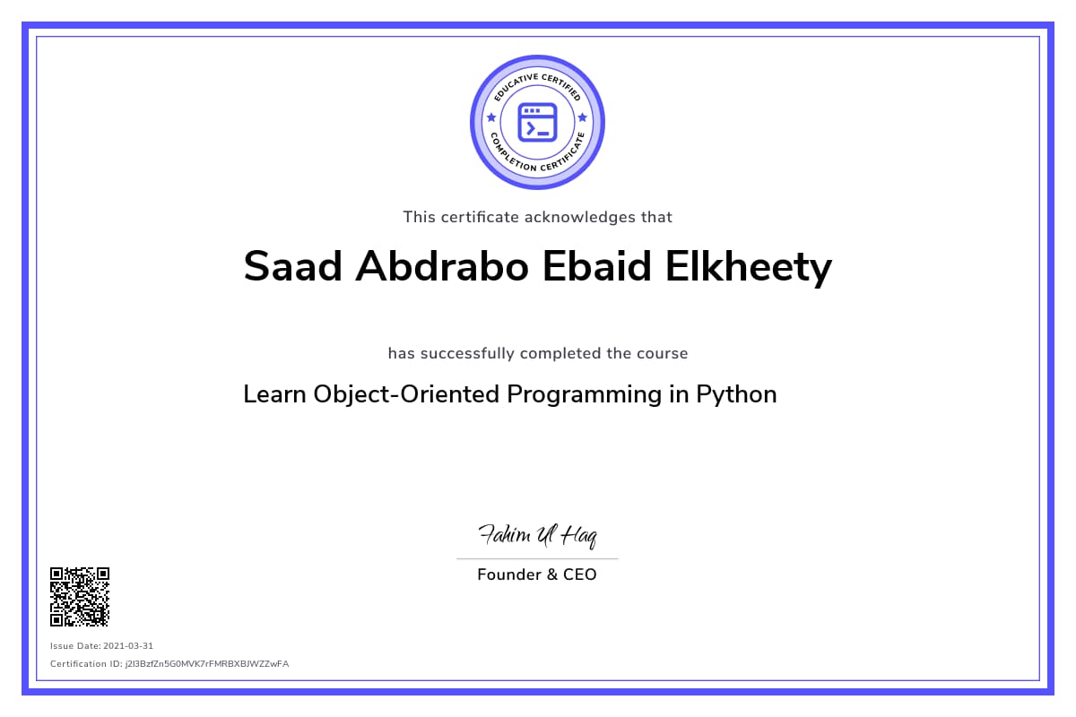 Personalized Path Certificate