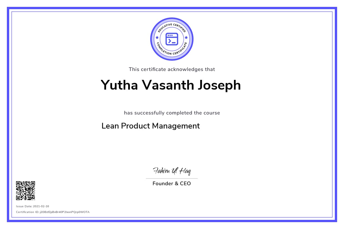 Personalized Path Certificate