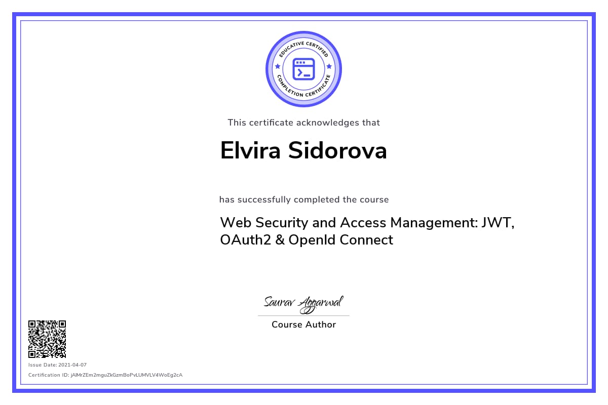 Personalized Path Certificate